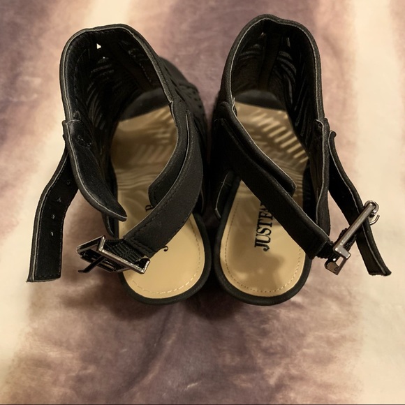 Just fab black wedge sandals - Picture 2 of 5